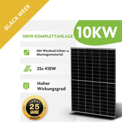 10 kWp PV Anlage: Solar-Komplettanlage mit Wechselrichter & Montagematerial notstromtauglich